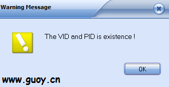 The VID and PID is existence !